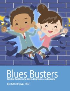 Cartoon boy and girl busting through a blue brick wall. Words below read, 